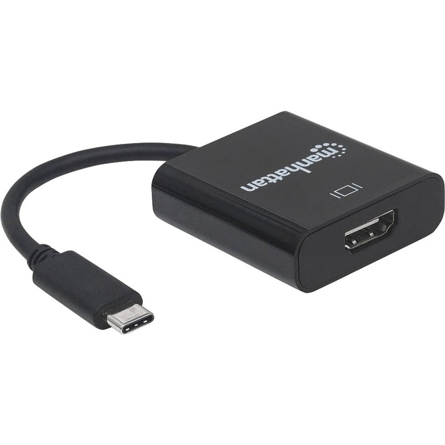 Câble Manhattan USB-C vers HDMI, 4K @ 30 Hz, 8 cm, noir, équivalent à Startech CDP2HD, mâle vers femelle, garantie de trois ans, Blister 151788