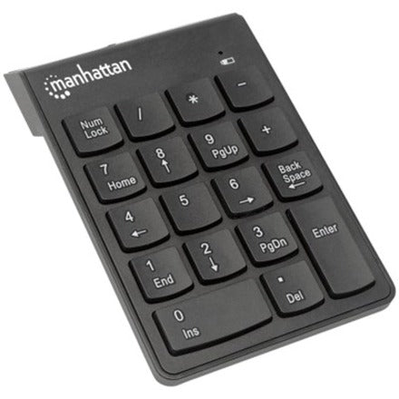 Manhattan Numeric Keypad, Wireless (2.4GHz), USB-A Micro Receiver, 18 Full Size Keys, Black, Membrane Key Switches, Auto Power Management, Range 10m, AAA Battery (included), Windows and Mac, Three Year Warranty, Blister 178846