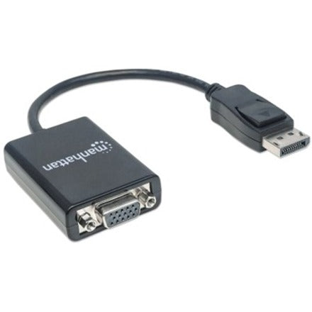 Câble convertisseur Manhattan DisplayPort vers VGA HD15, 15 cm, mâle vers femelle, actif, équivalent à Startech DP2VGA2, DP avec loquet, noir, garantie à vie, sachet en polyéthylène 151962