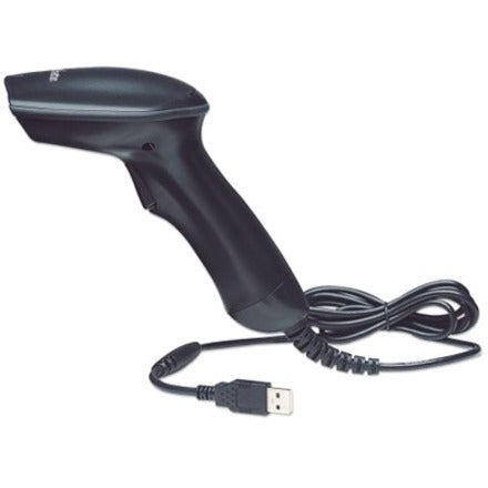 Manhattan Long Range CCD Handheld Barcode Scanner, USB, 500mm Scan Depth, Cable 1.5m, Max Ambient Light 30,000 lux (sunlight), Black, Three Year Warranty, Box 460835