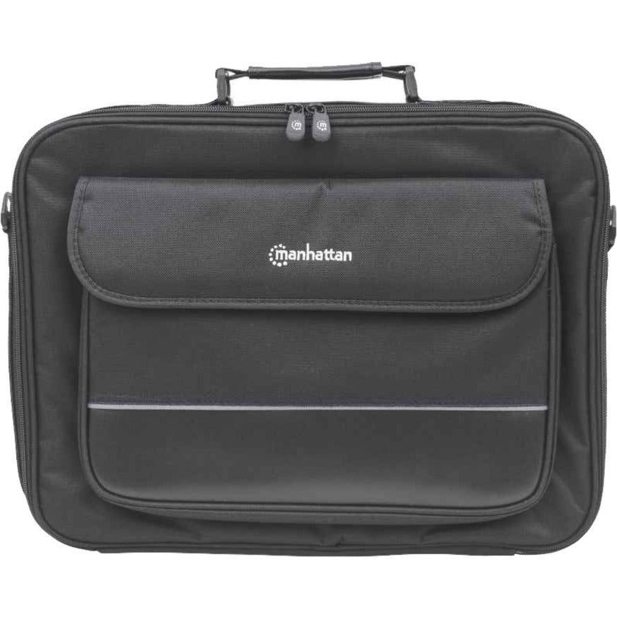 Manhattan Empire Laptop Bag 17.3" , Clamshell design, Accessories Pocket, Shoulder Strap (removable), Notebook Case, Black, Three Year Warranty 421560