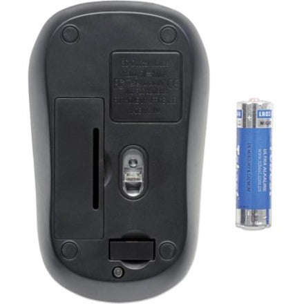 Manhattan Success Wireless Mouse, Black/Orange, 1000dpi, 2.4Ghz (up to 10m), USB, Optical, Three Button with Scroll Wheel, USB micro receiver, AA battery (included), Low friction base, Three Year Warranty, Blister 179409
