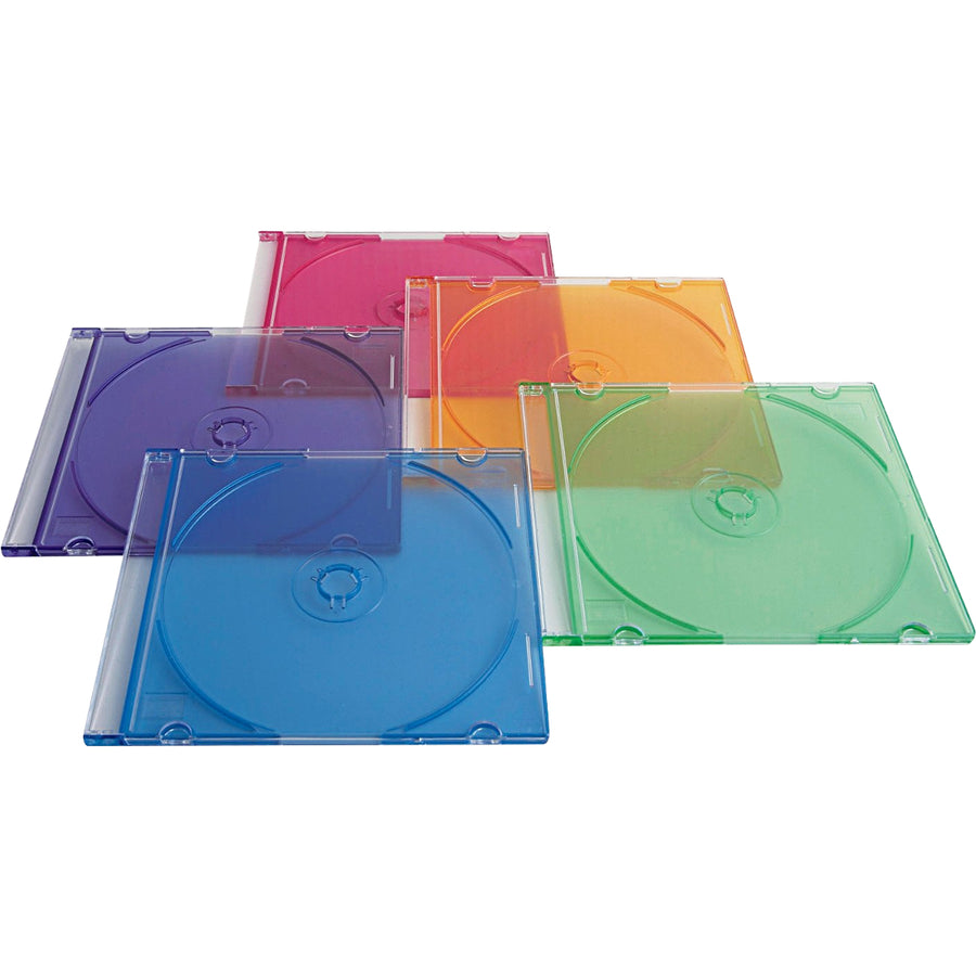 Verbatim CD/DVD Color Slim Jewel Cases, Assorted - 50pk 94178