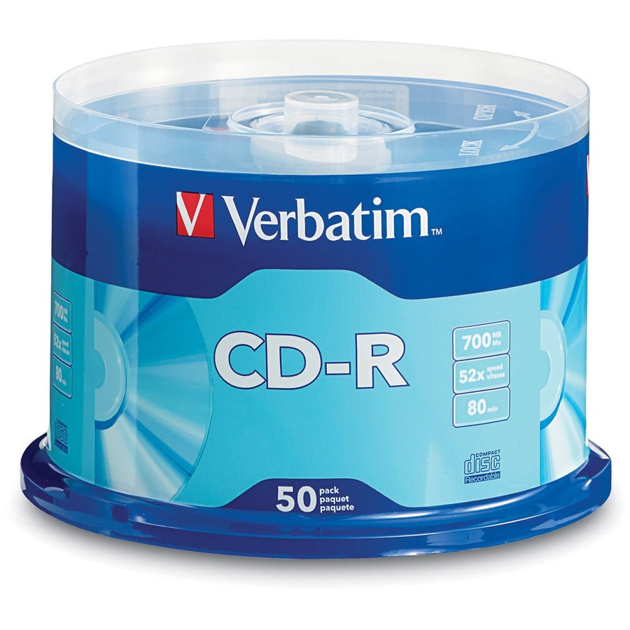 Support enregistrable sur CD Verbatim 94691 - CD-R - 52x - 700 Mo - Lot de 50 broches 94691