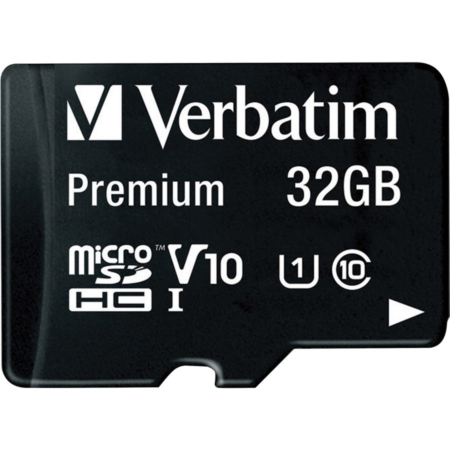Carte mémoire microSDHC Premium Verbatim 32 Go avec adaptateur, UHS-I V10 U1 classe 10 44083
