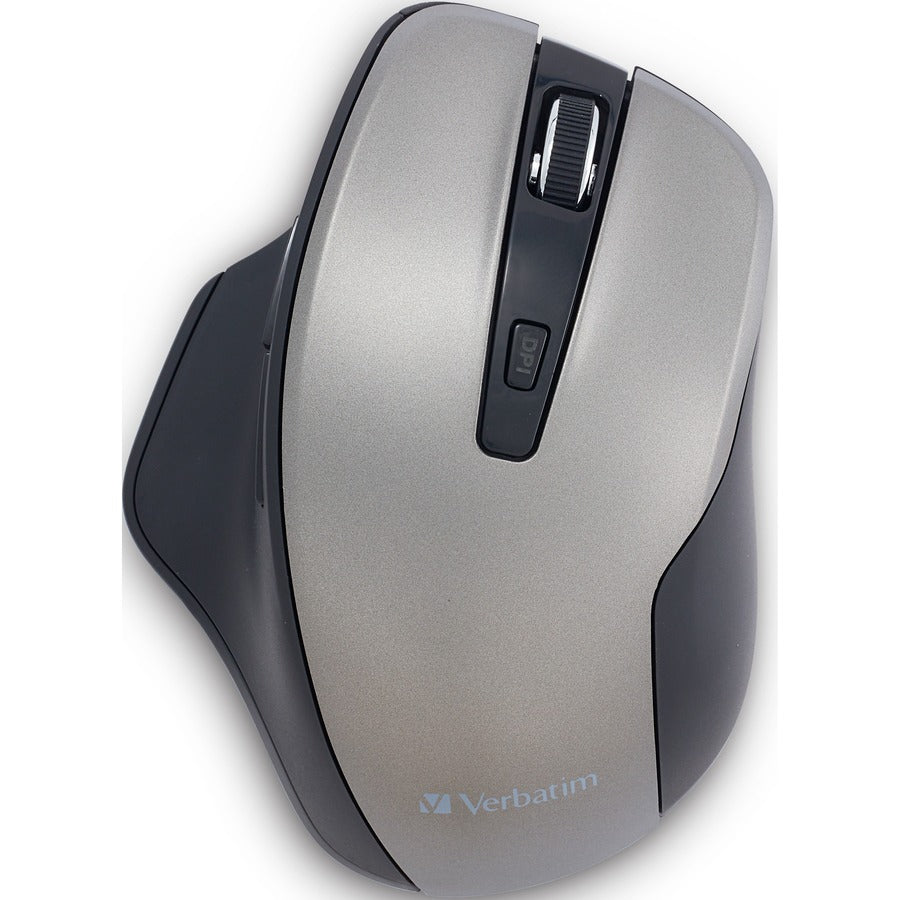 Verbatim Silent Ergonomic Wireless Blue LED Mouse - Graphite 70242