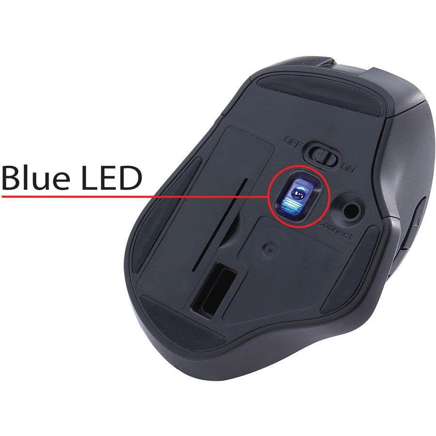 Souris ergonomique sans fil LED bleue Verbatim Silent - Graphite 70242