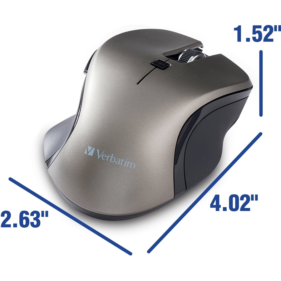 Verbatim USB-C&trade; Wireless Blue LED Mouse - Graphite 70245