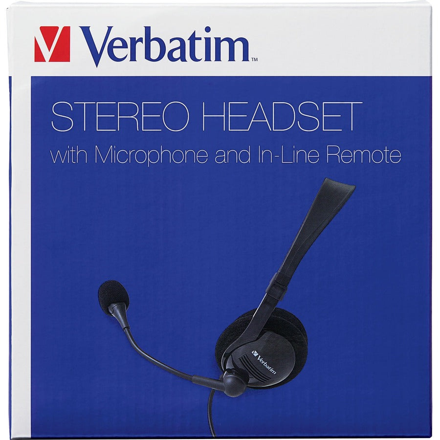 Verbatim Stereo Headset with Microphone and In-Line Remote 70723