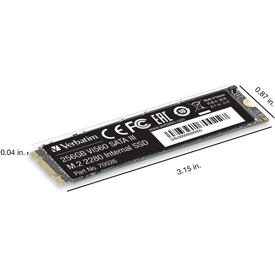 Verbatim Vi560 256 GB Solid State Drive - M.2 2280 Internal - SATA (SATA/600) 70026