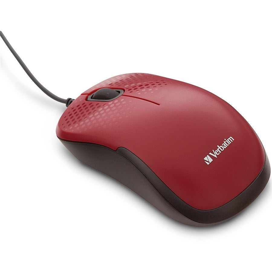 Souris optique filaire silencieuse Verbatim - Rouge 70234