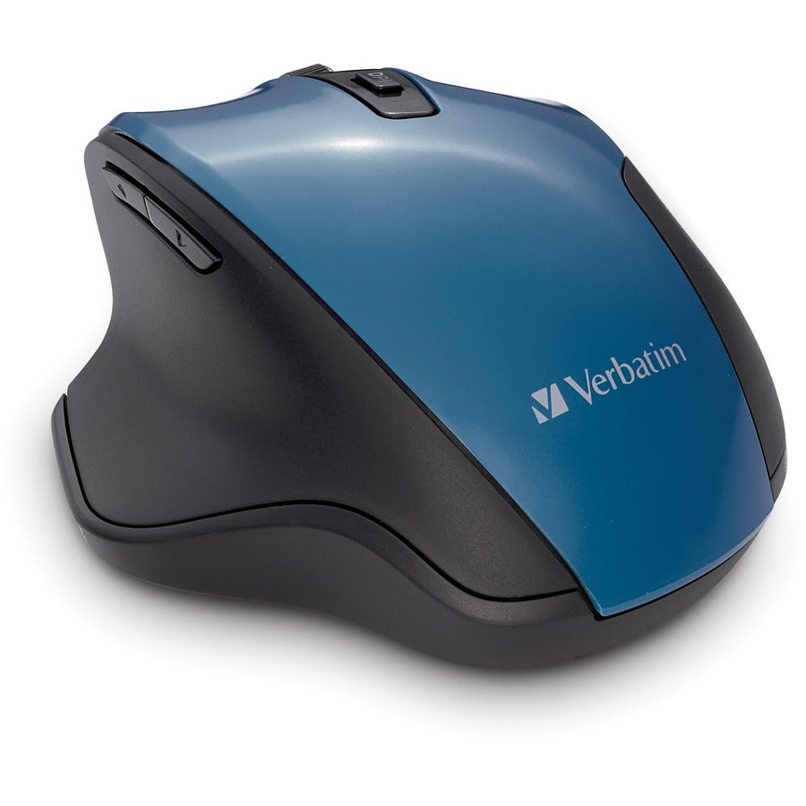 Souris ergonomique sans fil LED bleue Verbatim Silent - Sarcelle foncé 70244