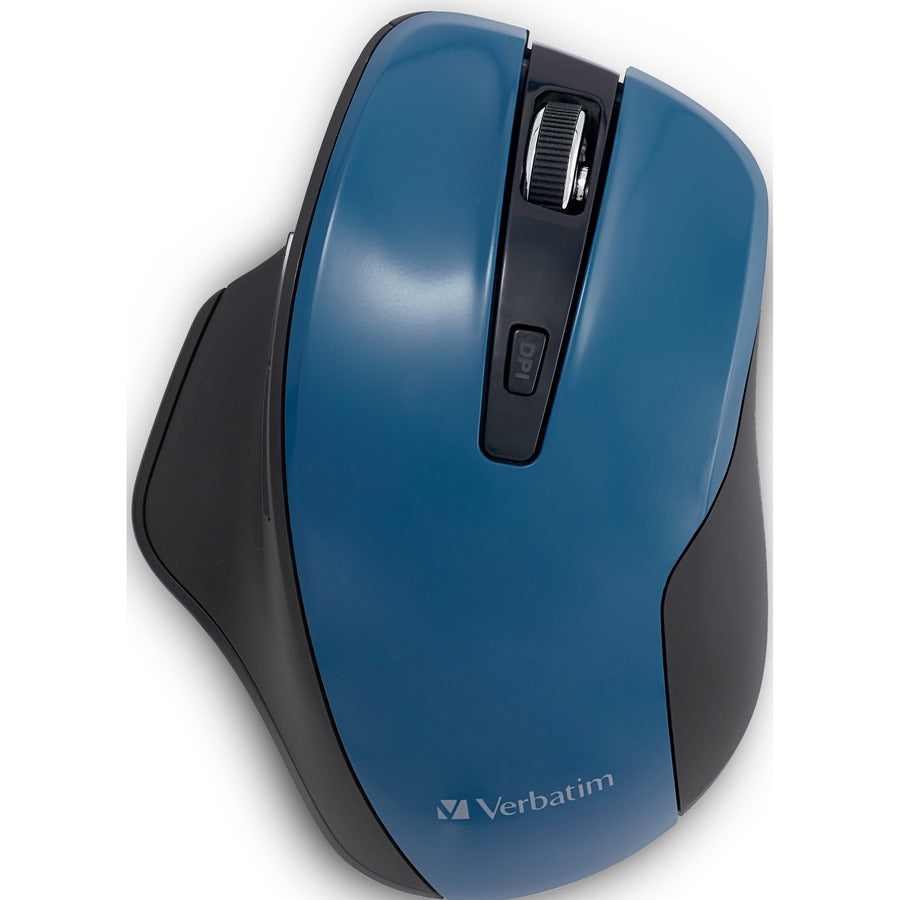 Souris ergonomique sans fil LED bleue Verbatim Silent - Sarcelle foncé 70244