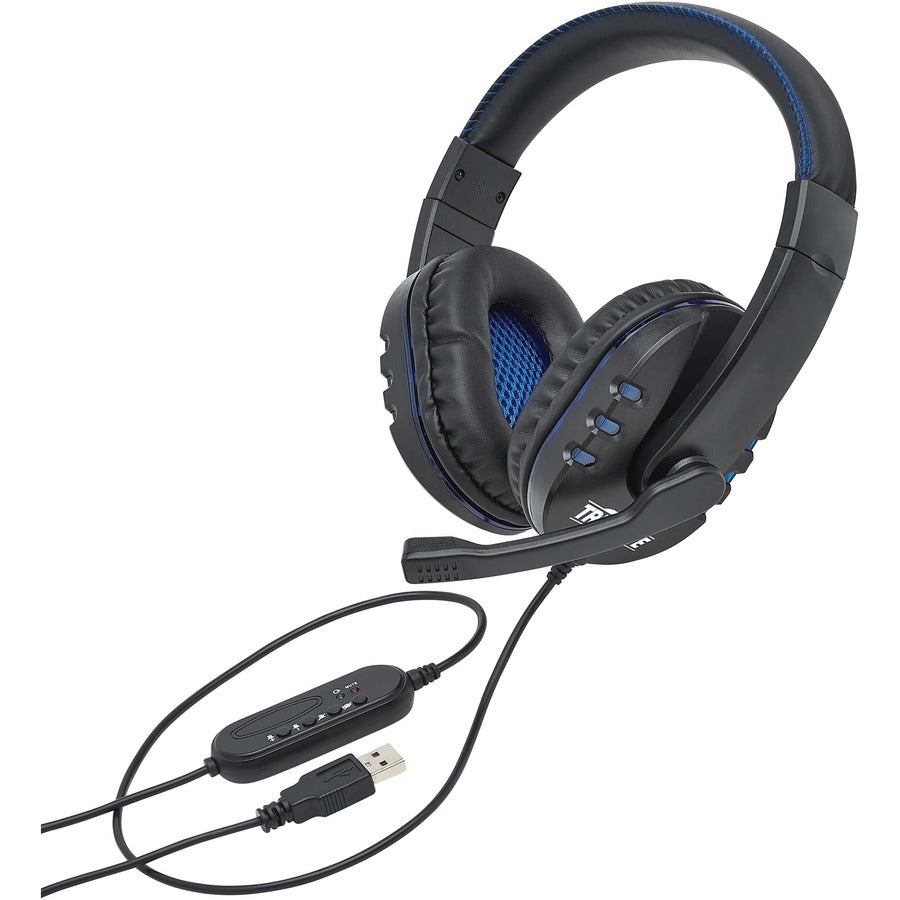 Casque de jeu USB Tripp Lite avec microphone intégré, contrôle audio et LED AHS-002-LED