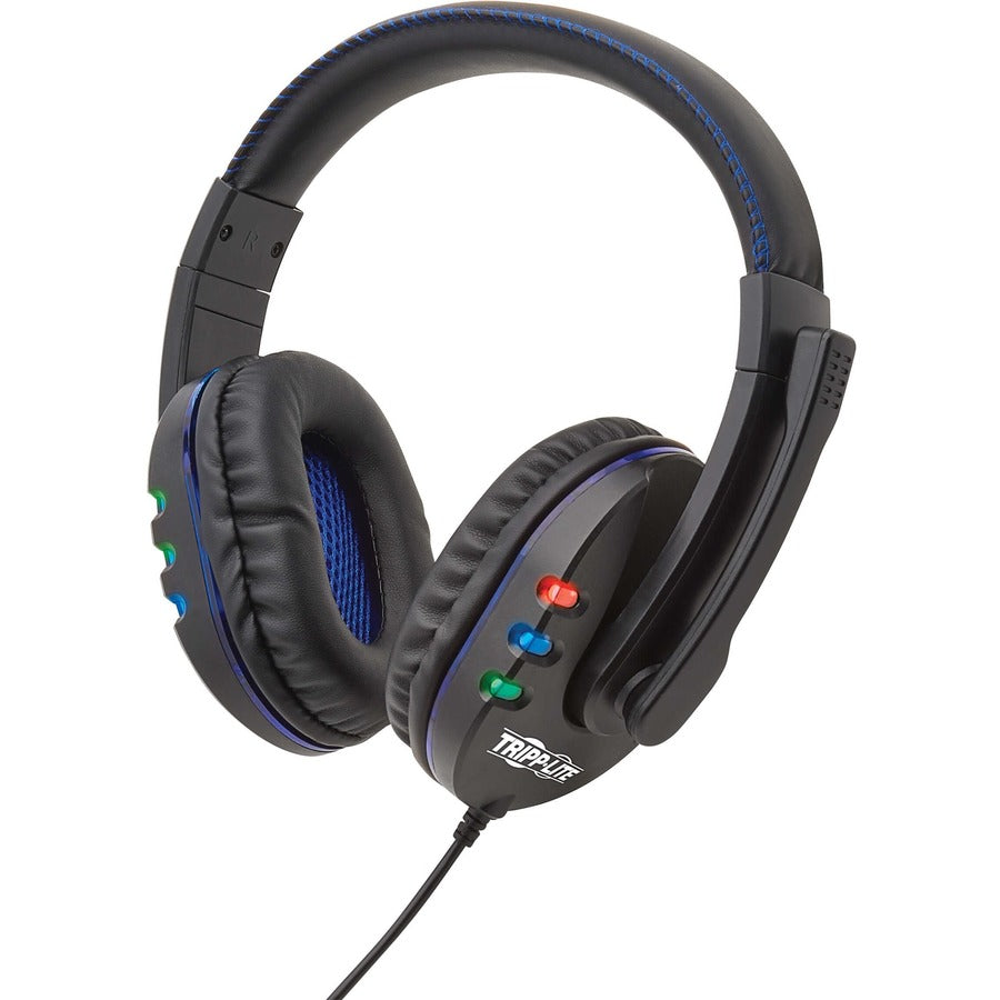 Casque de jeu USB Tripp Lite avec microphone intégré, contrôle audio et LED AHS-002-LED