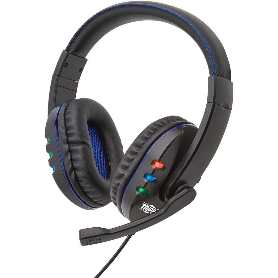 Tripp Lite USB Gaming Headset with Built-In Microphone, Audio Control and LEDs AHS-002-LED