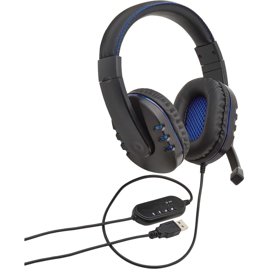 Casque de jeu USB Tripp Lite avec microphone intégré, contrôle audio et LED AHS-002-LED