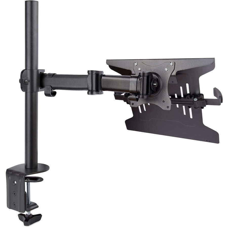 StarTech.com Support de bureau pour ordinateur portable, support pour moniteur et bras pour ordinateur portable, écrans jusqu'à 34 pouces (8 kg / 17,6 lb), bras de plateau pour ordinateur portable VESA, pince/œillet A-LAPTOP-DESK-MOUNT