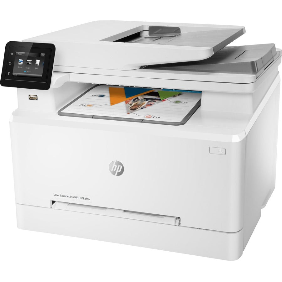 HP LaserJet Pro M283 M283fdw Laser Multifunction Printer-Color-Copier/Fax/Scanner-21 ppm Mono/21 ppm Color Print-600x600 dpi Print-Automatic Duplex Print-40000 Pages-251 sheets Input-1200 dpi Optical Scan-Wireless LAN-Mopria 7KW75A#BGJ