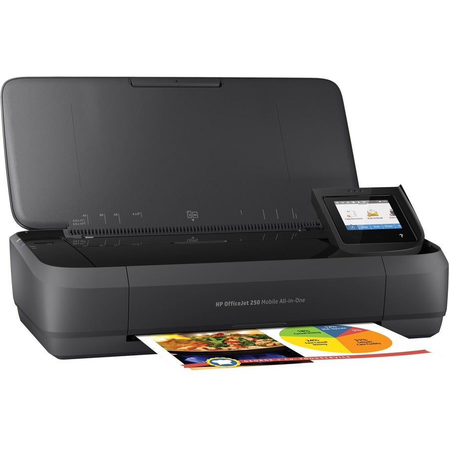 HP Officejet 250 Wireless Inkjet Multifunction Printer-Color-Copier/Scanner-20 ppm Mono/19 ppm Color Print-4800x1200 Print-Manual Duplex Print-500 Pages Monthly-50 sheets Input-Color Scanner-600 Optical Scan-Wireless LAN CZ992A#B1H