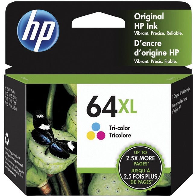 HP 64XL Original High Yield Inkjet Ink Cartridge - Tri-color - 1 Each N9J91AN#140