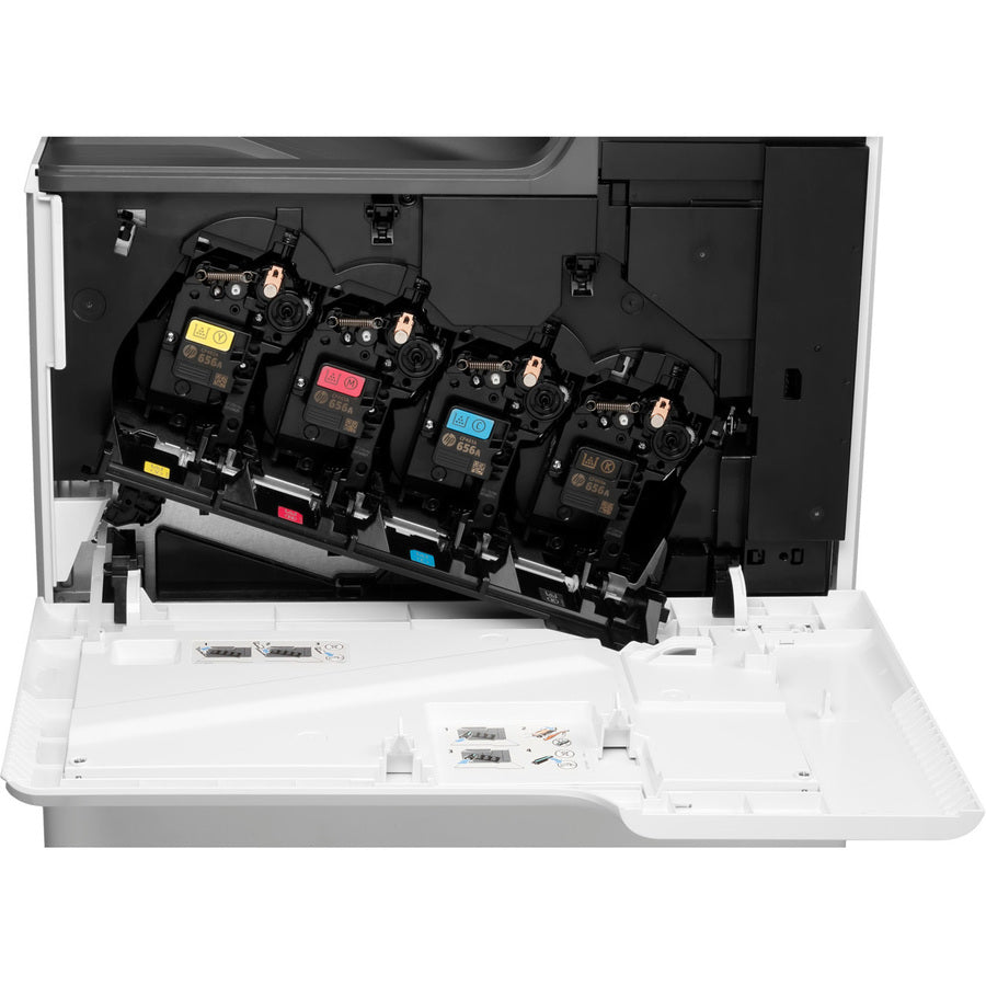 HP LaserJet M681 M681dh Laser Multifunction Printer-Color-Copier/Scanner-50 ppm Mono/50 ppm Color Print-1200x1200 Print-Automatic Duplex Print-100000 Pages Monthly-650 sheets Input-Color Scanner-600 Optical Scan-Gigabit Ethernet J8A10A#BGJ