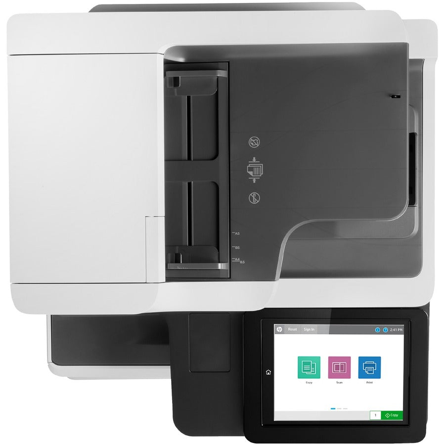 HP LaserJet M681 M681dh Laser Multifunction Printer-Color-Copier/Scanner-50 ppm Mono/50 ppm Color Print-1200x1200 Print-Automatic Duplex Print-100000 Pages Monthly-650 sheets Input-Color Scanner-600 Optical Scan-Gigabit Ethernet J8A10A#BGJ