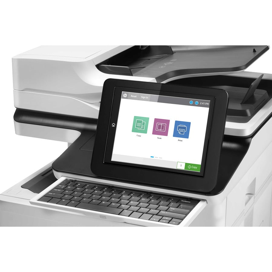 HP LaserJet M634h Laser Multifunction Printer-Monochrome-Copier/Scanner-52 ppm Mono Print-1200x1200 Print-Automatic Duplex Print-300000 Pages Monthly-650 sheets Input-Color Scanner-600 Optical Scan-Gigabit Ethernet 7PS95A#BGJ