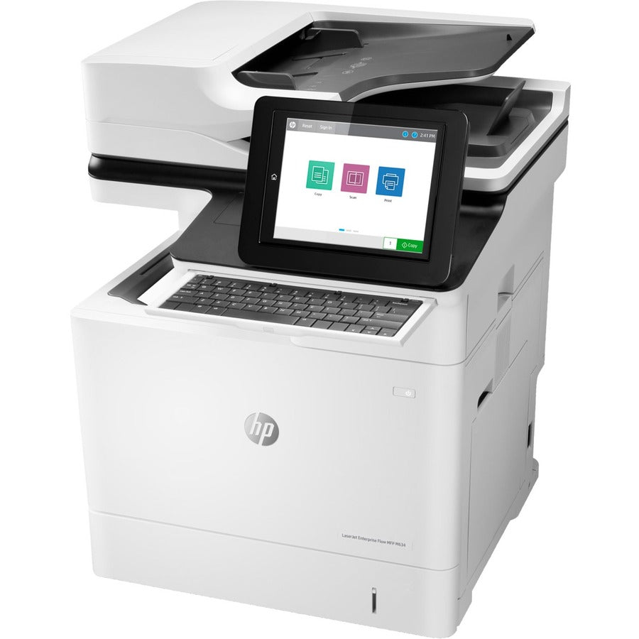 HP LaserJet M634h Laser Multifunction Printer-Monochrome-Copier/Scanner-52 ppm Mono Print-1200x1200 Print-Automatic Duplex Print-300000 Pages Monthly-650 sheets Input-Color Scanner-600 Optical Scan-Gigabit Ethernet 7PS95A#BGJ