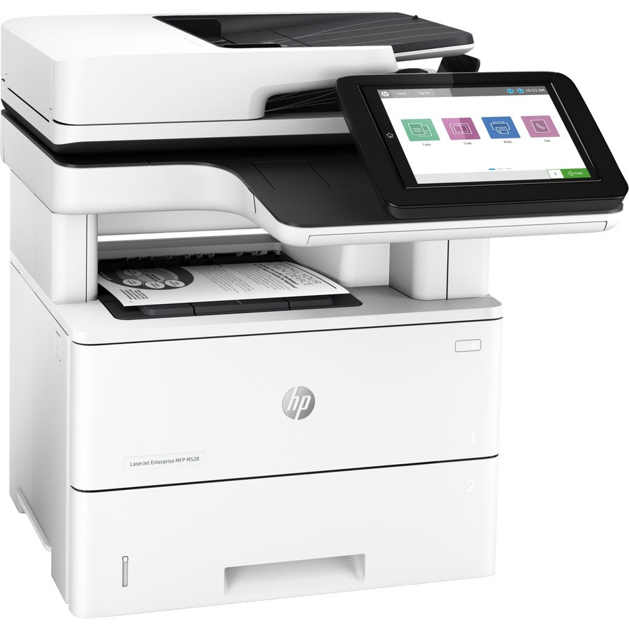 HP LaserJet M528 M528dn Laser Multifunction Printer-Monochrome-Copier/Scanner-43 ppm Mono Print-1200x1200 Print-Automatic Duplex Print-150000 Pages Monthly-650 sheets Input-Color Scanner-600 Optical Scan-Gigabit Ethernet 1PV64A#BGJ
