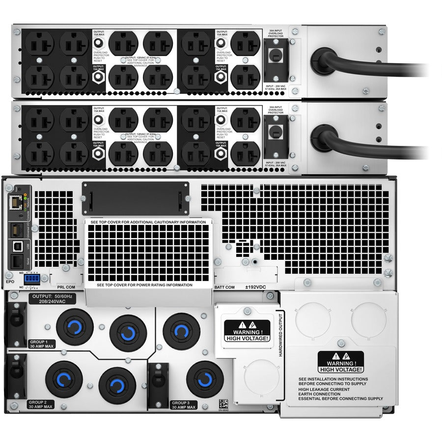 APC by Schneider Electric Smart-UPS SRT 10 kVA RM avec deux transformateurs abaisseurs 208 V à 120 V 2U 5 kVA SRT10KRMXLT-5KTF2