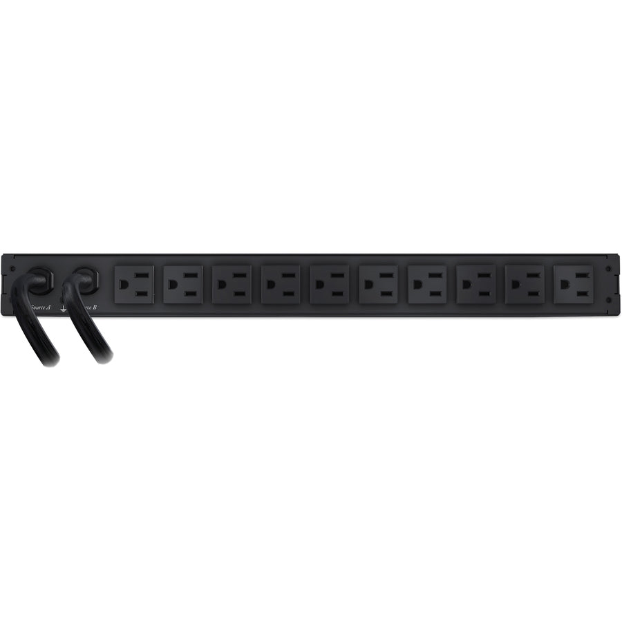 APC by Schneider Electric Rack ATS, 100/120V, 15A, 5-15 in, (10) 5-15R Out AP4450