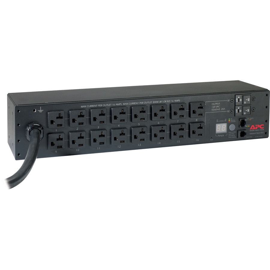 APC by Schneider Electric Rack PDU, Metered, 2U, 30A, 120V, (16) 5-20 AP7802B