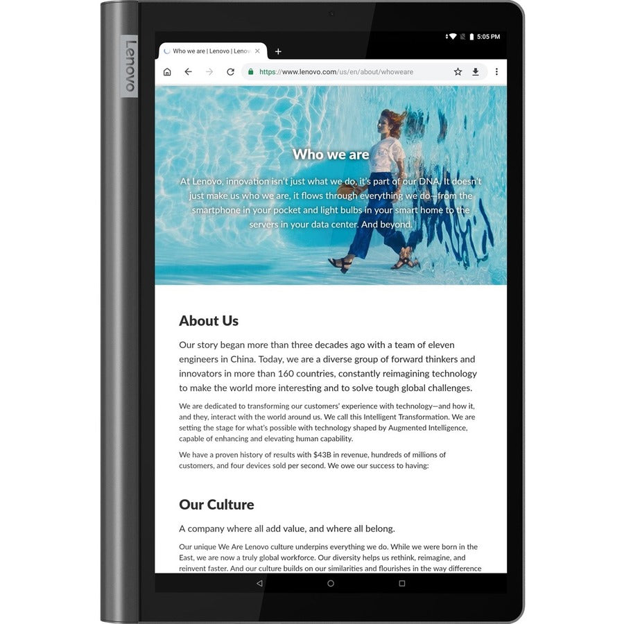 Tablette Lenovo Yoga Smart Tab YT-X705F - 10,1" WUXGA - Octa-core (8 cœurs) 2 GHz - 4 Go de RAM - 64 Go de stockage - Android 9.0 Pie - Gris fer ZA3V0005US