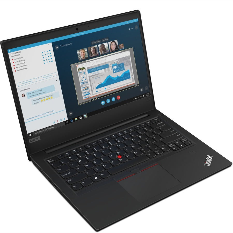 Ordinateur portable Lenovo ThinkPad E490 20N8001BUS 14" - 1920 x 1080 - Intel Core i5 8e génération i5-8265U Quad-core (4 cœurs) 1,60 GHz - 8 Go de RAM totale - 256 Go SSD - Noir 20N8001BUS