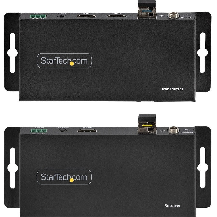 StarTech.com Kit d'extension HDMI sur fibre 4K, 4K 60 Hz, 3 300 pieds (1 km) monomode/1 000 pieds (300 m) fibre optique LC multimode, HDR, extension IR ST121HD20FXA2