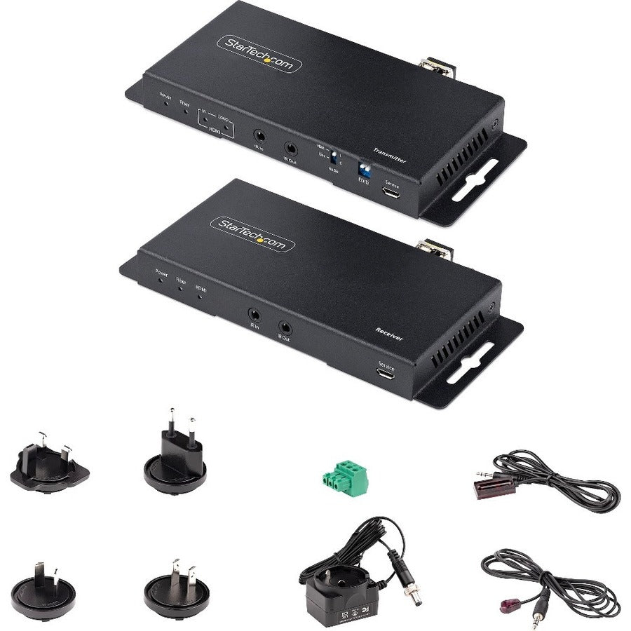 StarTech.com Kit d'extension HDMI sur fibre 4K, 4K 60 Hz, 3 300 pieds (1 km) monomode/1 000 pieds (300 m) fibre optique LC multimode, HDR, extension IR ST121HD20FXA2