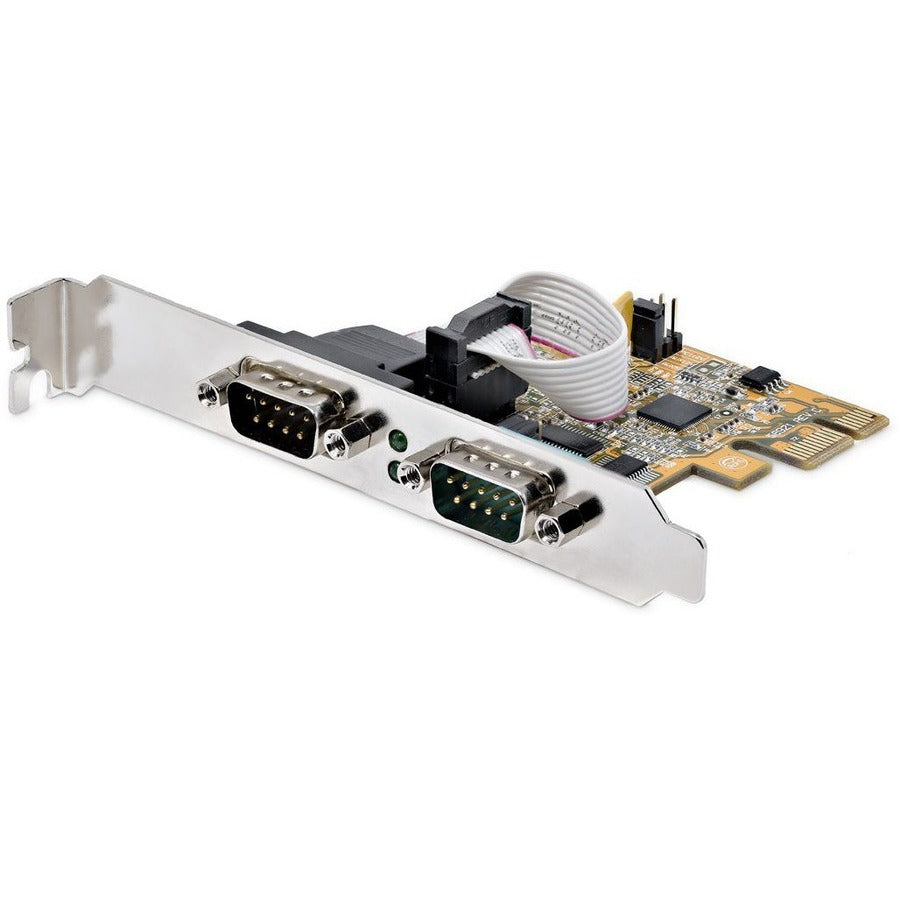 StarTech.com Carte série PCI Express 2 ports, carte série double port PCIe vers RS232 (DB9), 16C1050 UART, rétention COM, Windows et Linux 21050-PC-SERIAL-LP