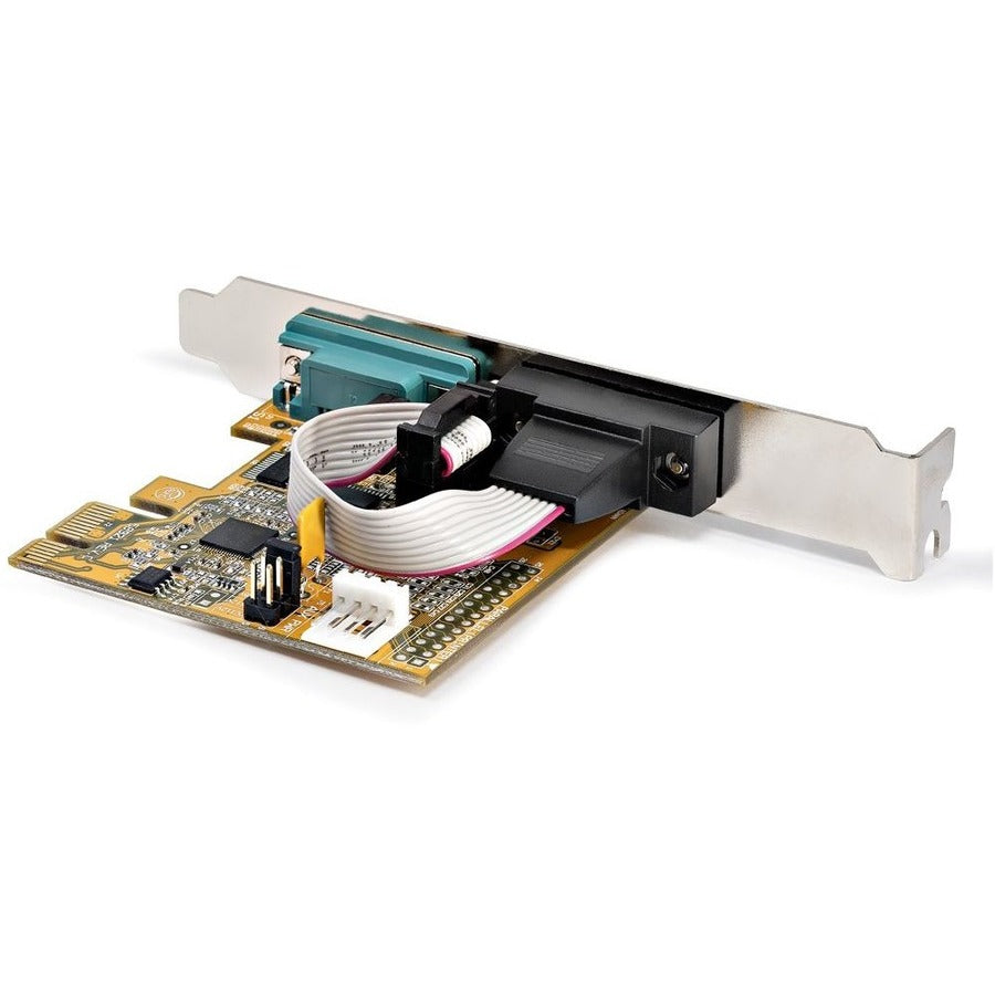 StarTech.com Carte série PCI Express 2 ports, carte série double port PCIe vers RS232 (DB9), 16C1050 UART, rétention COM, Windows et Linux 21050-PC-SERIAL-LP