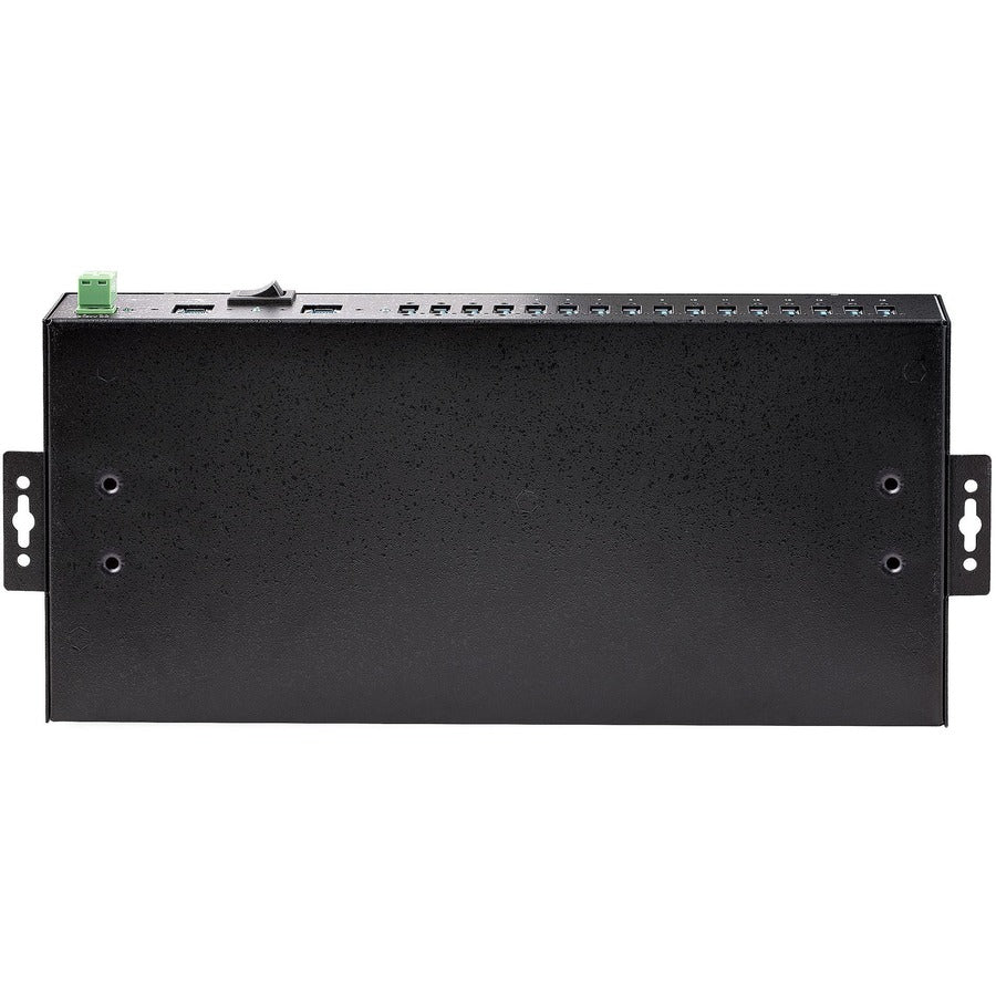 StarTech.com Hub USB 3.0 industriel 16 ports 5 Gbit/s, montable, alimentation du bornier jusqu'à 120 W partagée, chargement USB, hub/commutateur double hôte 5G16AINDS-USB-A-HUB