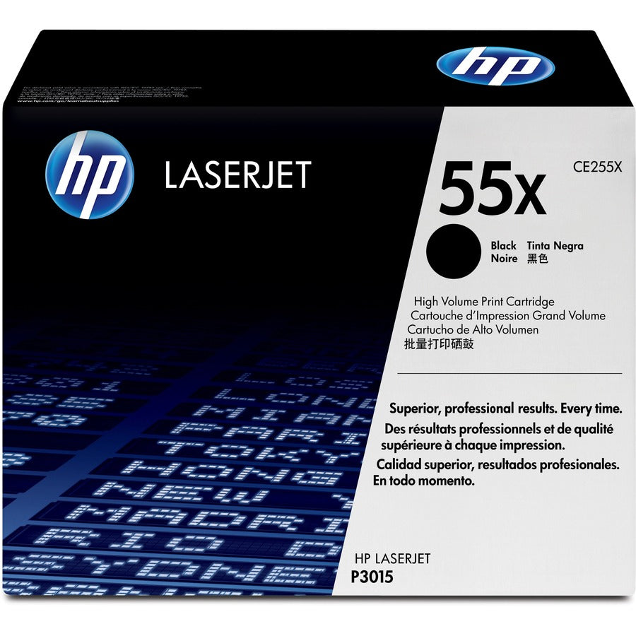 Cartouche de toner laser authentique HP 55X (CE255X) - Paquet unique - Noir - 1 pièce CE255X