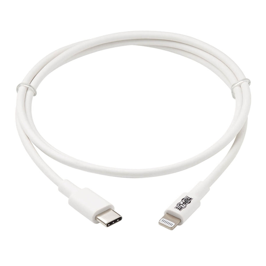 Tripp Lite USB-C to Lightning Cable (M/M), White, 3 ft. (0.9 m) M102-003-WH