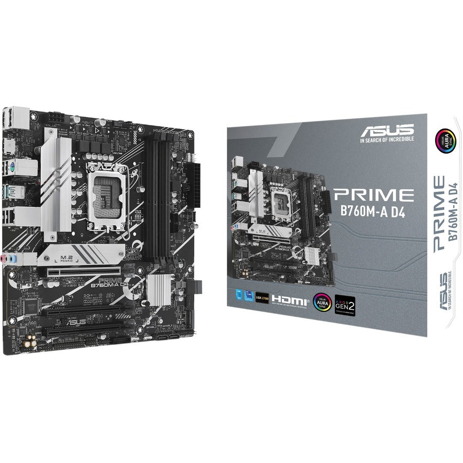 Carte mère de bureau Asus Prime B760M-A D4 - Chipset Intel B760 - Socket LGA-1700 - Micro ATX PRIMEB760M-AD4