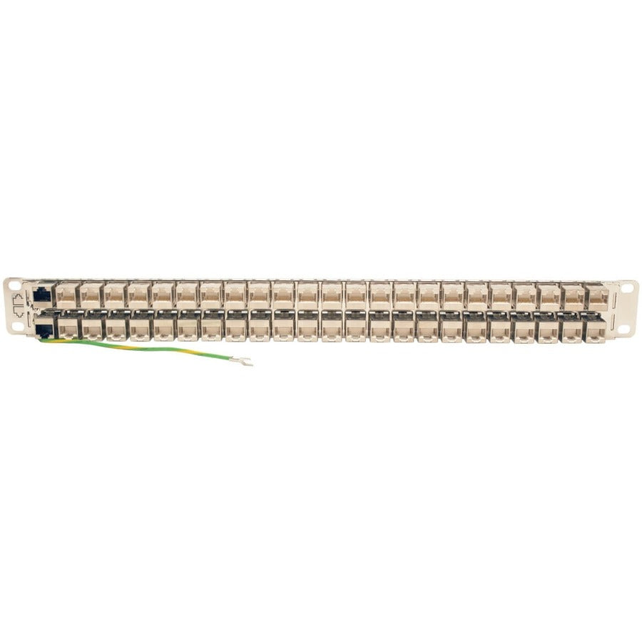 Tripp Lite 48-Port Cat6a Patch Panel Rackmount Shielded Feedthrough RJ45 1U N254-048-SH-6A
