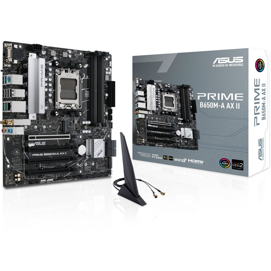 Carte mère de bureau de jeu Asus Prime B650M-A AX II - Chipset AMD B650 - Socket AM5 - Micro ATX PRIME B650M-A AX II