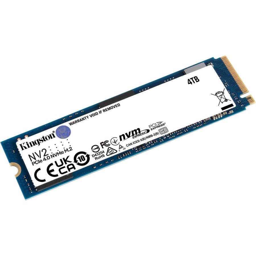 Disque SSD Kingston NV2 SNV2S/4000G 4 To - M.2 2280 interne - PCI Express NVMe (PCI Express NVMe 4.0 x4) SNV2S/4000G