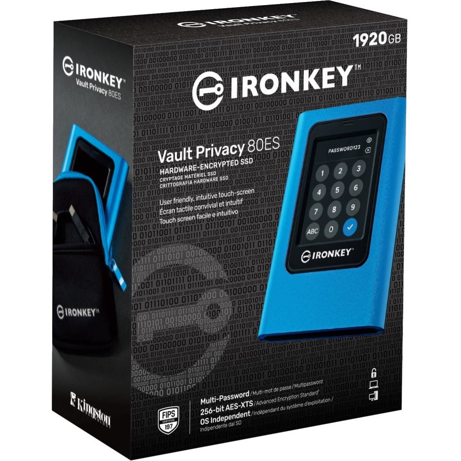 Disque SSD portable Kingston Vault Privacy 80 IKVP80ES/1920G 1,88 To - Externe IKVP80ES/1920G