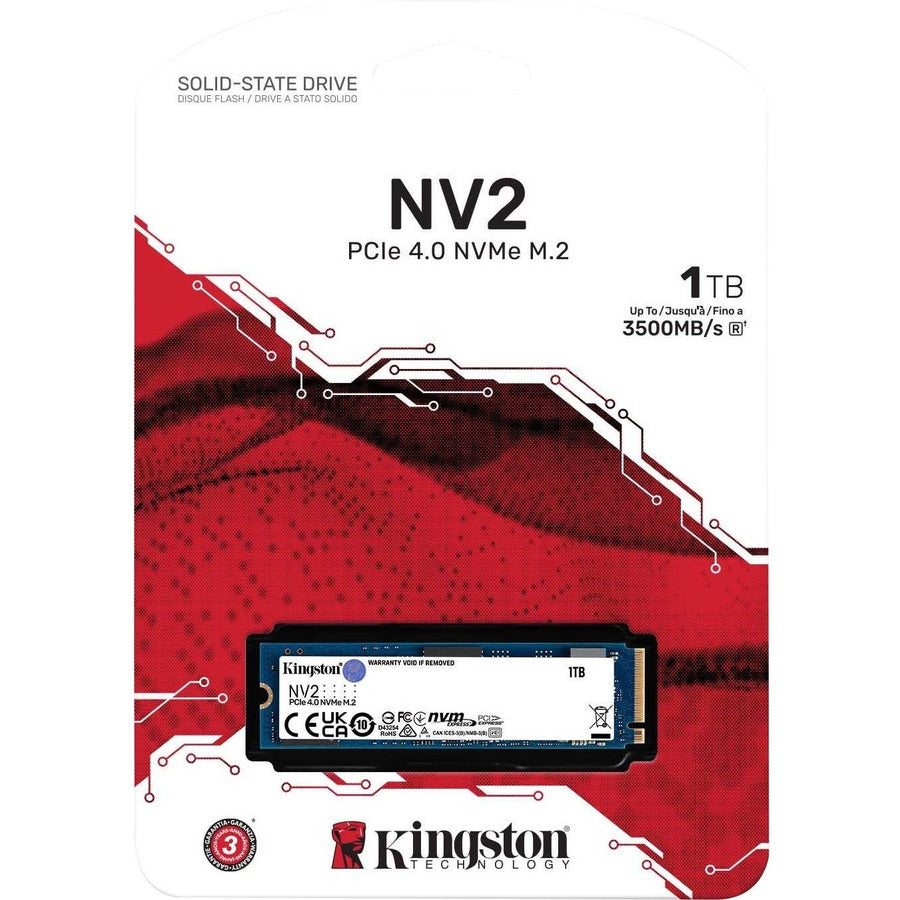 Disque SSD Kingston 1 To - M.2 2280 interne - PCI Express NVMe (PCI Express NVMe 4.0 x4) SNV2S/1000G