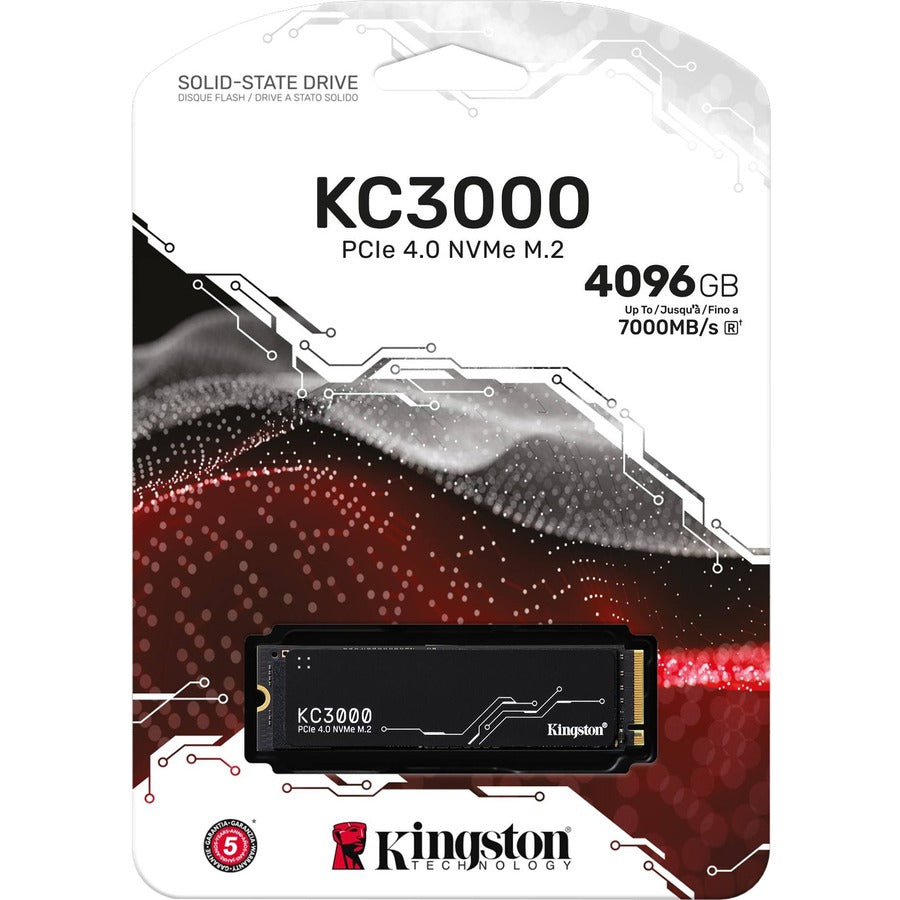 Kingston KC3000 4 TB Solid State Drive - M.2 2280 Internal - PCI Express NVMe (PCI Express NVMe 4.0 x4) SKC3000D/4096G