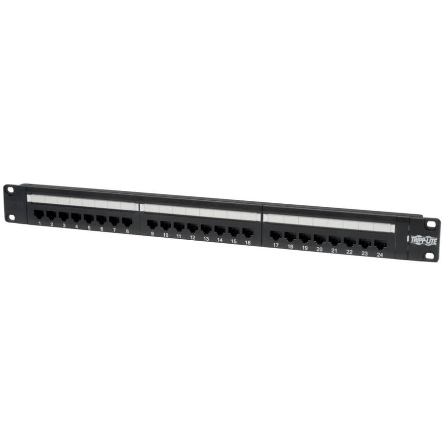 Tripp Lite 24-Port Cat6 Cat5 Patch Panel Rackmount 110 Punch Down RJ45 Ethernet 1URM N252-024